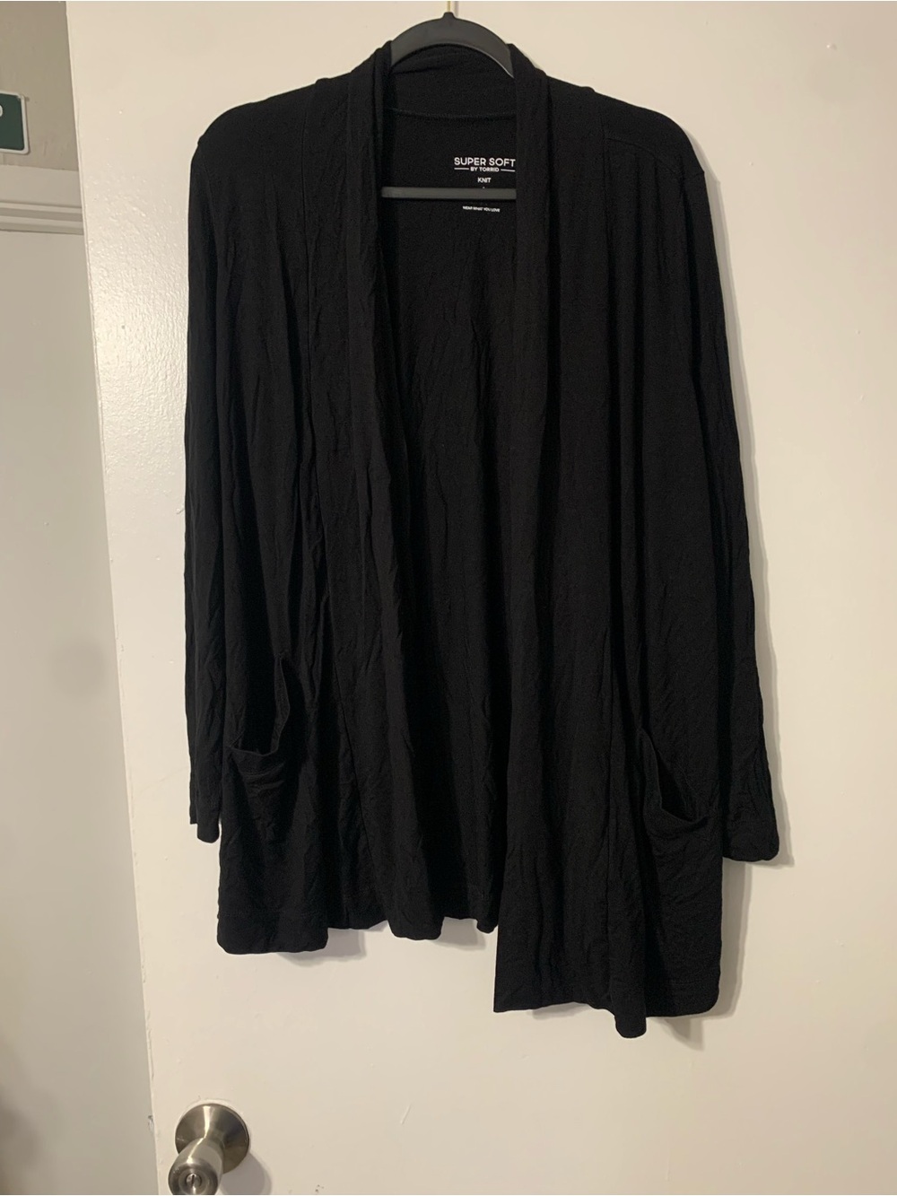 torrid Black Open-Front Draped Cardigan